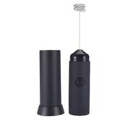 Handheld Electric Blender Stick, Stainless Steel Stirrer Coffee Whisk Foam Mixer Handheld Egg Beater Drink Mixer Battery Powered for Coffee (Black)