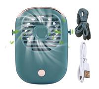 Handheld Electric Fan, Quiet Neck Cooler with Lanyard, ABS Desktop Fan, USB Rechargeable Cooling Gadget for Men, Women, Workplace, Beach, Walking, Construction Site, Home, Indoor, Gym, 12x9x3.5cm