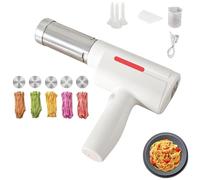 Handheld Electric Pasta Maker, 5-In-1 Cordless Handheld Electric Pasta Maker, Usb Rechargeable Pasta Machine With Shaping Molds, Dough Cutter, and Measuring Cup (White)