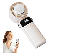 Handheld Fan, Cooling Portable Travel Device, Digital Display Air Cooler, Compact 100-Speed Rechargeable Folding Gadget for Desk, Bedroom, Beach, Outdoor Use, Quiet Breeze