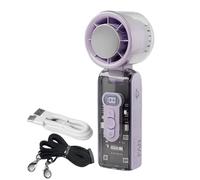 Handheld Fan, LED Ventilator, Bladeless Cooler, Rechargeable Battery, Quiet Motor, Compact Grip, Lightweight Build, Travel Companion, Perfect for Beach, Use, 7.56 x3.15 x2.36 inches