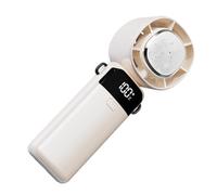 Handheld Fan, Portable Personal Fan, Battery Operated Cooler, Digital Display Folding Design, Quiet Long Battery Life, Bedroom Beach Camping, 6.3x2.17x2.32 Inches, White, 1-Pack