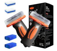 HandHeld Glass Emulsion Cleaner, Oil Film Remover & Glass Film Cleaning Brush for Car Windshield, Windows, Mirrors - Removes Stubborn Oils, Grease & Water Spots for Crystal Clarity (2pcs)