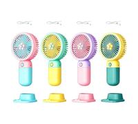 Handheld Mini Fan | 3 Speeds 4 Pieces Handheld USB Rechargeable Device