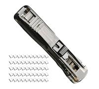 Handheld Paper Clip Dispenser - Refillable Document Stapler | Office Stapler Set | 50 Clips Included, Reusable, Portable Fast Paper for Classroom College Work Study Paperwork