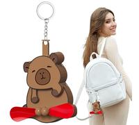 Handheld Portable Fan, Strong Airflow, Personal Cooler,4.53x1.57x5.12 Inches, Capybara Keychain, Lightweight Pocket Device, Easy Grip Handle, for Camping Travel Beach Desk Use