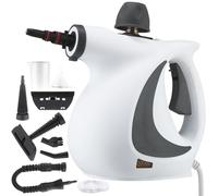 Handheld Pressurized Steam Cleaner, Portable Home Power Washer, with 1 Set Accessories, Multi-Purpose Steamer for Kitchen, Bathroom, Upholstery, Car Interior (Gray And White)