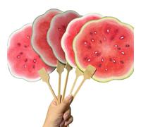 Handheld Print Fans - Lightweight watermelonPrinting,Summer Hand watermelonPrint Fan | Featuring Ultra-thin Lightweight Materials, This Handheld Round Fan Offers Convenient Carrying For Hot Summer A