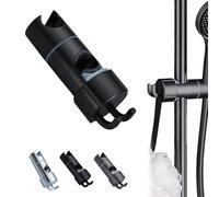Handheld Shower Head Holder,Height Adjustable Shower Wand Bracket,Showers Holder That Requires No Tools for Installation,Slide Bar Showers Sprayer Holders with Hook (Black)