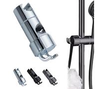 Handheld Shower Head Holder,Height Adjustable Shower Wand Bracket,Showers Holder That Requires No Tools for Installation,Slide Bar Showers Sprayer Holders with Hook (Silver)