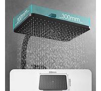 Handheld Showerhead and Rain Shower Combo High Pressure 5 Function 2 in 1 Shower Head Set with Hose, Black