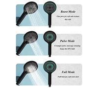 Handheld Showerhead and Rain Shower Combo High Pressure 5 Function 2 in 1 Shower Head Set with Hose, Black