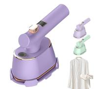 Handheld Steam Iron with Anti-Scalding Base, 2025 New Portable Steamer for Clothes, 1000w Fast Heating in 5 Seconds, 2-in-1 Steamer and Irons, Mini Travel Iron for Home, Dorm (Purple)