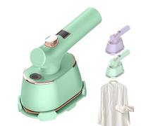 Handheld Steam Iron with Anti-Scalding Base, 2025 New Portable Steamer for Clothes, 1000w Fast Heating in 5 Seconds, 2-in-1 Steamer and Irons, Mini Travel Iron for Home, Dorm (Green)