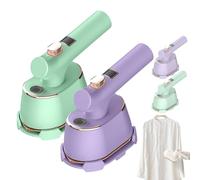 Handheld Steam Iron with Anti-Scalding Base, 2025 New Portable Steamer for Clothes, 1000w Fast Heating in 5 Seconds, 2-in-1 Steamer and Irons, Mini Travel Iron for Home, Dorm (Green+Purple)