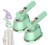 Handheld Steam Iron with Anti-Scalding Base, 2025 New Portable Steamer for Clothes, 2-in-1 Steamer and Irons, 180° Swivel Handle, 1000w Fast Heating in 5 Seconds (Green #2)