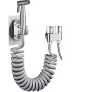 Handheld Toilet Bidet Faucet Sprayer Stainless Steel Bathroom Bidet Spraye Set Hand Sprayer Shower Head Self Cleaning No Punch(Silvery)