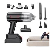Handheld Vacuum - 120W 21.5cm Cordless Cleaner, Air Duster | Portable, Powerful, Multi-Nozzle, Lightweight, Compact Design For Car, Interior, Home, Couch, Carpet, Upholstery, Desk, Computer