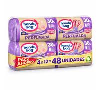 Handi Bag Bolsas de Basura Perfumadas 30 L - Pack Ahorro 4 x 12 | 48 Unidades | Resistente, Antigoteo, 100% Reciclado | RASMACOR