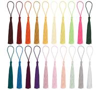Handi Stitch Borlas de Flecos Hechas a Mano (300 Piezas) 13 cm - 20 Colores - Suaves Borlas Decorativas con Bucle para Marca páginas, Joyas, Manualidades, Accesorios