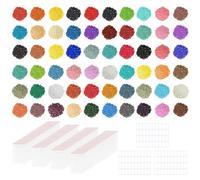 Handi Stitch Pintura Diamante Redondos (Pack de 60.000) 60 Colores / 1000 Piezas de Cada Color - Kit Pintura con Bolsas Autosellables y Etiquetas - Diamante Reemplazo para Punto de Cruz, Manualidades