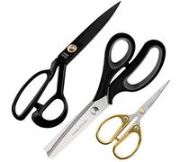 Handi Stitch Set Tijera Zig Zag, Tijeras Costura y Bordar - Resistentes Tijeras de Acero Inoxidable Profesional para Cuero, Tela y Ropas