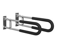 Handicap Bars for Bathroom, Sturdy Aluminum Alloy Handrails for Toilet - Folding Grab Bar, Flip-up U Shaped Support Rail, for Bathroom Laundry Room Kitchen Stairs (2PCS)