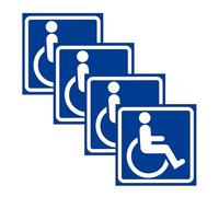 Hándicap Etiqueta engomada para el coche - 4 Pieces 4.72 X 4.72in Self-Adhesive Waterproof Auto Suministros,Handicap Pegatinas Calcomanías | for Bus Parking Restaurant Hotel Home Yard Césped Exterior