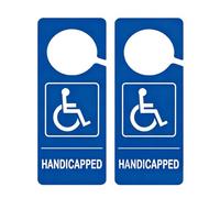 Handicap Parking Sign for Car Double-Sided Weather-Resistant Pendant 2pcs