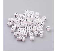 Handicraft Emporium Cuentas acrílicas del alfabeto cúbico, aproximadamente 50 g, T