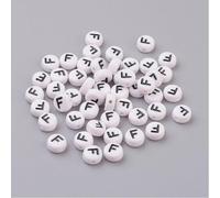 Handicraft Emporium Cuentas acrílicas redondas planas del alfabeto | 20 g | F