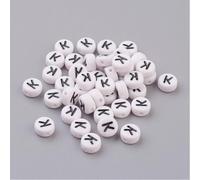 Handicraft Emporium Cuentas acrílicas redondas planas del alfabeto | 20 g | K