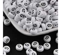 Handicraft Emporium Cuentas acrílicas redondas planas del alfabeto | 50 g | G