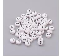 Handicraft Emporium Cuentas acrílicas redondas planas del alfabeto | Aproximadamente 15 g/100 piezas | L