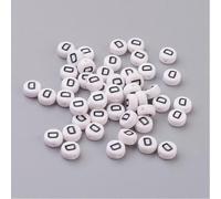 Handicraft Emporium Cuentas acrílicas redondas planas del alfabeto | aproximadamente 20 g | D