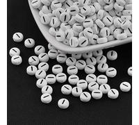 Handicraft Emporium Cuentas acrílicas redondas planas del alfabeto | Aproximadamente 50 g/350 piezas | I