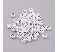 Handicraft Emporium Cuentas acrílicas redondas planas del alfabeto | Aproximadamente 50 g | C