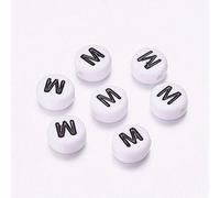 Handicraft Emporium Cuentas acrílicas redondas planas del alfabeto | Aproximadamente 50 g | M