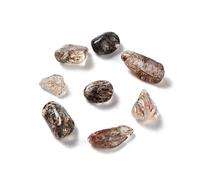 Handicraft Emporium Cuentas de cuarzo rutilado de oro negro natural, sin agujero/sin perforar, pepitas, piedra pulida, gemas de relleno de jarrón, 3 ~ 9 x 3 ~ 5 x 1,5 ~ 3 mm, aproximadamente 100 g