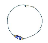 Handicraftsman - Cadena de esfera de tambor con revestimiento de éxito, joyería étnica alentada con colorida entonación antigua, cadena de esfera de tambor tradicional, Talla única, como se describe