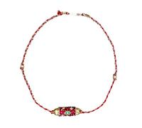 Handicraftsman - Cadena de esfera de tambor con revestimiento de éxito, joyería étnica alentada con colorida entonación antigua, cadena de esfera de tambor tradicional, Talla única, como se describe