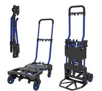 HandiMoova - Carro para Carga de 135 kg y Diablo 2 en 1 para Carga de 70 kg con Plataforma Plegable, transformable en cuestión de Segundos