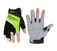 HANDLANDY Guantes De Trabajo Para Carpintero Con Dedos Abiertos, Guantes De Carpintero Sin Dedos Para Mayor Dexterería Negro & Amarillo XL