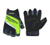HANDLANDY Mitones de Trabajo de Medio Dedo para Hombre, Guantes de Trabajo absorbentes de Golpes, Transpirables, para muñeca en U, Guantes anticolisión para Hombre y Mujer (Talla M, Verde sin Dedo)