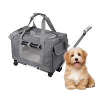 Handle Telescopic Pet Carrier - de Viaje de Gato de Cara Suave Ruedas | Small Rouling Cajón Compacto para Perros Uso de Viajes, diseño amigable de aerolíneas para Gatos i