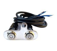 Handlebar Button, Control Button, Stainless Steel Waterproof Design Easy Installation Compact Size Rust Resistant Lightweight Feel, Replacement Parts for Motorcycles, 0.79x1.97x19.69inches