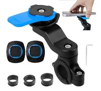 Handlebar Mount Soporte Universal para Bicicleta y Moto, Handlebar Mount Soporte Móvil Bicicleta Montaña, Giratorio a 360 ° para MTB y Motocicletas para Diámetro del Tubo Aprox.22,2 - 28,6 mm (Azul)