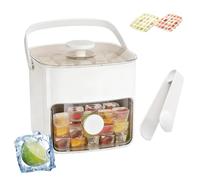 Handled Press-Type Ice Cube Tray Double-Layer, 48 Cube Ice Maker With Easy Press Lid, Mini Instant Ice Maker, One-Press Release Ice Mold, For Home/Office/Bar, BPA Free (WHITE)