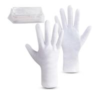 HandLove 12 pares de guantes para eccema, guantes hidratantes durante la noche para mujeres y hombres, loción nocturna y tratamiento de spa, manos secas y eccema, 100% algodón, multiusos, muñeca