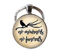 Handmad No Mourners No Funerals Llavero Seis de Cuervos Lover Reader Llavero Joyero, 25, Vidrio Aleación de acero Vidrio Plata